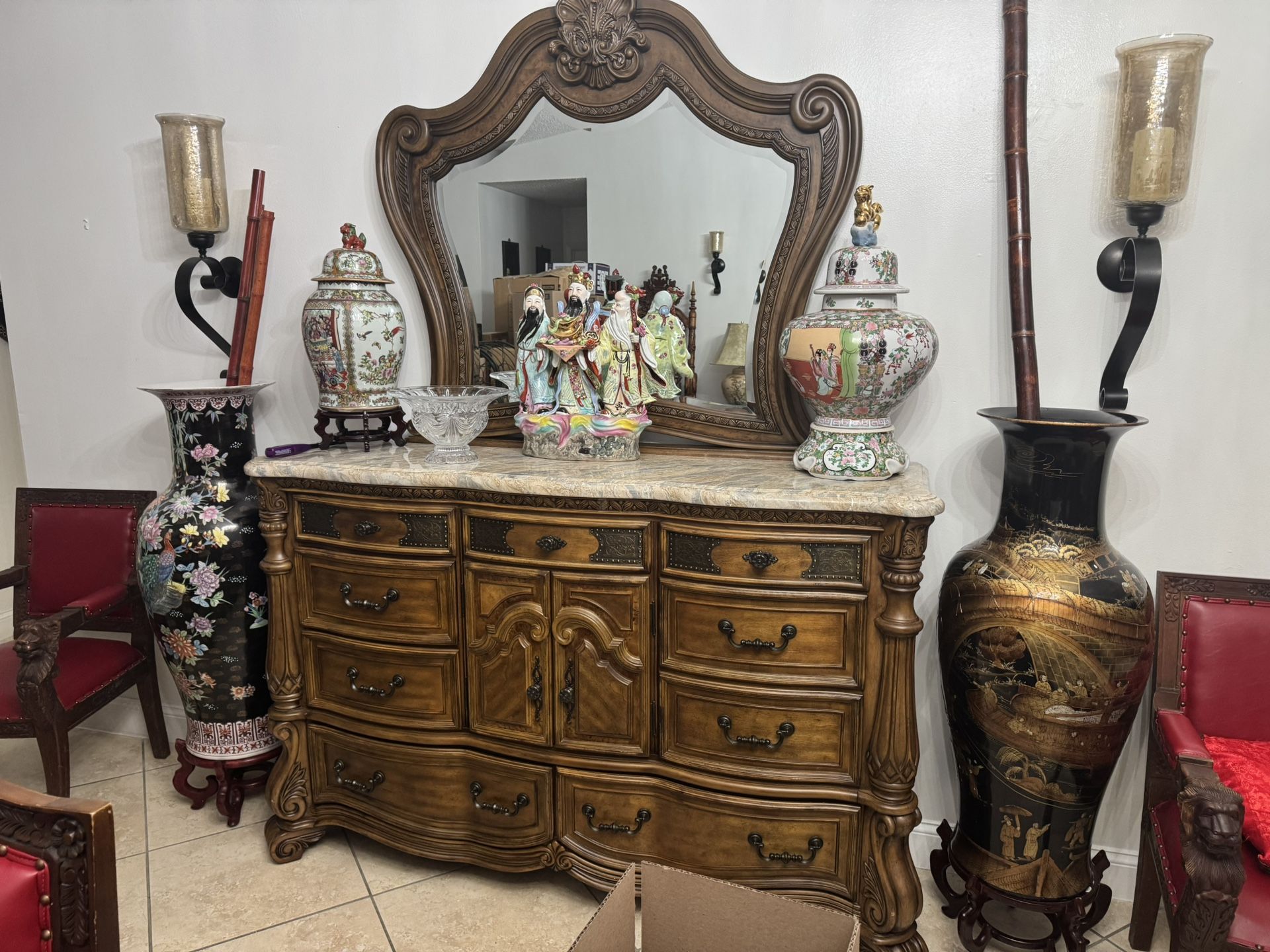 Michael Amini Eden's Paradise Dresser Mirror