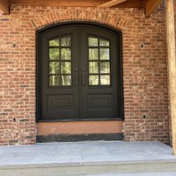 Double Door. Real Steel. 7’ To Arc. 2x6 Jamb.