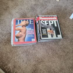 Bunch of Time Magazines and Newsweeks