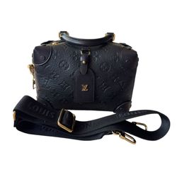 LOUIS VUITTON Petite Malle Souple Monogram Empreinte Bag Black