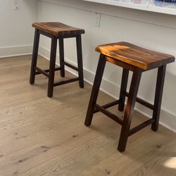 Solid Wood Barstool Duo