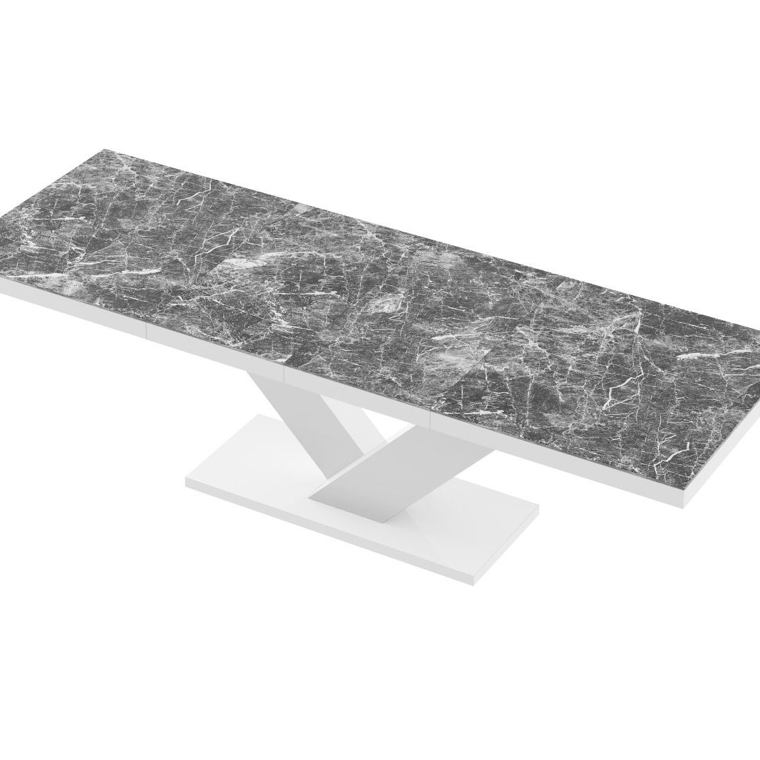 DINING TABLE DARK VENATINO WHITE With Extension Leaf  $799