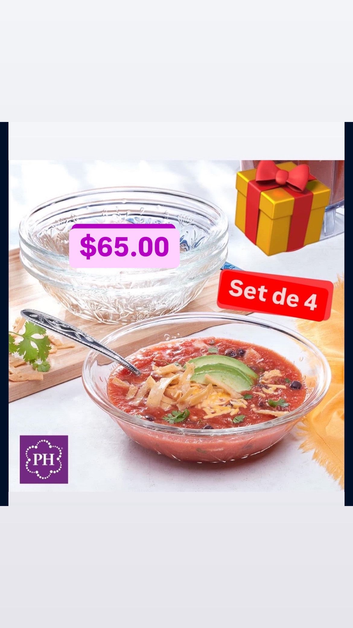 Solo $65.00 Set De 4 Platos Hondos Grandes Para Caldos Sopas Línea Fantasía Princess House 