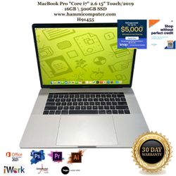 MacBook Pro "Core i7" 2.6 15" Touch/2019, 16GB, 500GB "H91455"
