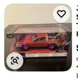 Jada Toys Pink Slips Chase DeLorean DMC-12 Time Machine 1:24 Diecast Light-Up