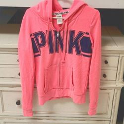 PINK by Victoria's Secret Zip Up Hoodie ▪︎ Hot Pink ▪︎ Size: S