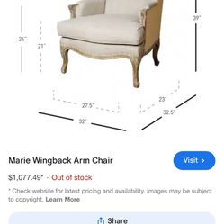 Marie Wingback Arm chair 