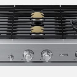 New Dacor DTT48T960GS - 48” Built In Rangetop w 6 Burners Stainless Steel Stove gold Accents