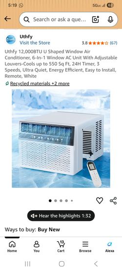 Uthfy 12,000BTU  Air Conditioner  / Brand New in the Box never been used..