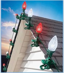 Guirnalda de luces navideñas LED tipo C9 para exterior, 99 pies, 150 luces C9 con 150 clips de resorte, impermeables y conectables, para techo, patio,