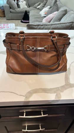Coach Brown Satchel with Polished Leather and Classic Design