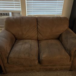 FREE brown Loveseat/couch From Pet Friendly Home, YOU PICK UP