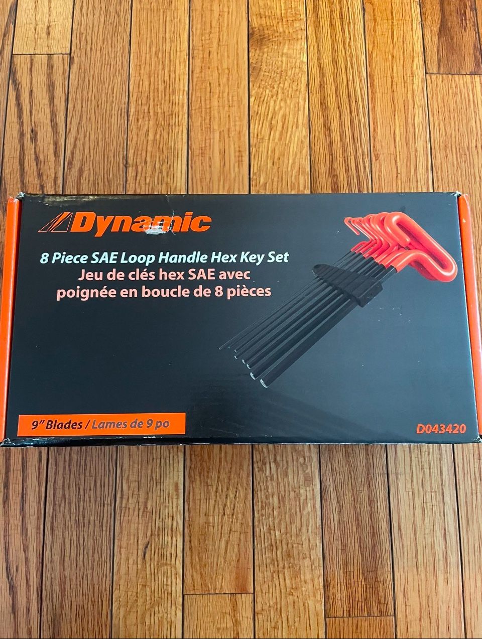 Dynamic Tools 8-piece SAE Hex Key Set with 9-inch Long Loop Handles