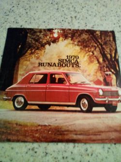 Vintage 1970 simca runabouts brochure/ bolmer motor car company,e. Main Street,bound Brook,n j./ New car dealer feature & specification guide.
