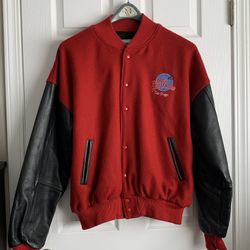 Vintage Planet Hollywood San Diego Varsity Jacket Leather Sleeves XL Barely Worn