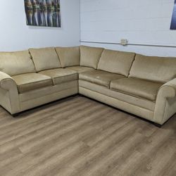 Ethan Allen Contemporary Beige Fabric Sectional