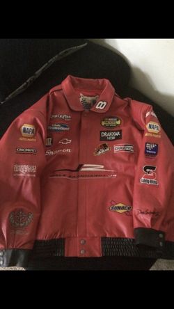 Genuine NASCAR red leather racing jacket