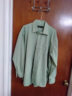 Men's Light Green Long Sleeve Dress Shirt