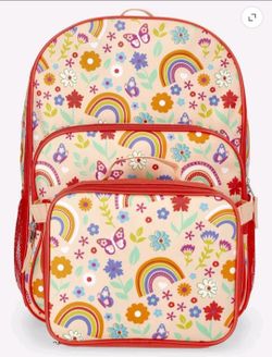 Rainbow Gardens Backpack & Lunch Set, Orange