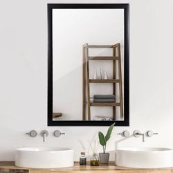 Large Rectangular Wall Mirror Black Frame