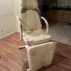 3 White Leather Skincare Tattoo Dentist Industrial Chairs for sale $475ea