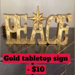 Gold Tabletop Peace Sign