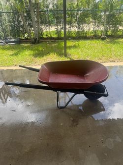 Red Poly Tray Wheelbarrow