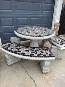 Mesa De Cemento Y Ceramica