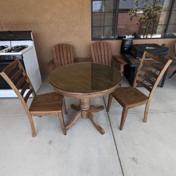 Round Dining Table 2 Chairs And Glass Top Cover 