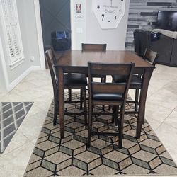 Solid Wood Table, With Chairs 
