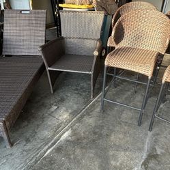 Walnut Brown Seagrass Patio N Lounge Set 