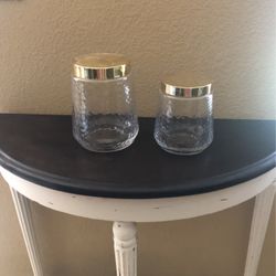 Pair Of Glass Jars 