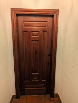 Solid Mahagoney Wood Door with Frame