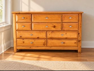 Solid Wood 9-Drawer Dresser / Sideboard – 56”