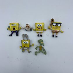 2003 Nickelodeon Spongebob Squarepants 6 Mini Figure Lot Viacom 2"