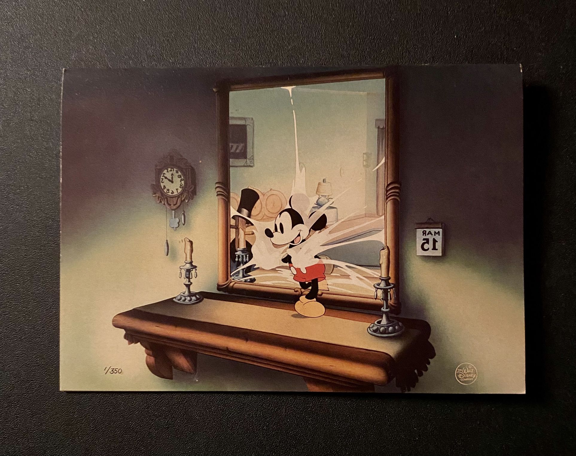 THRU THE MIRROR POST CARD excellent Condition