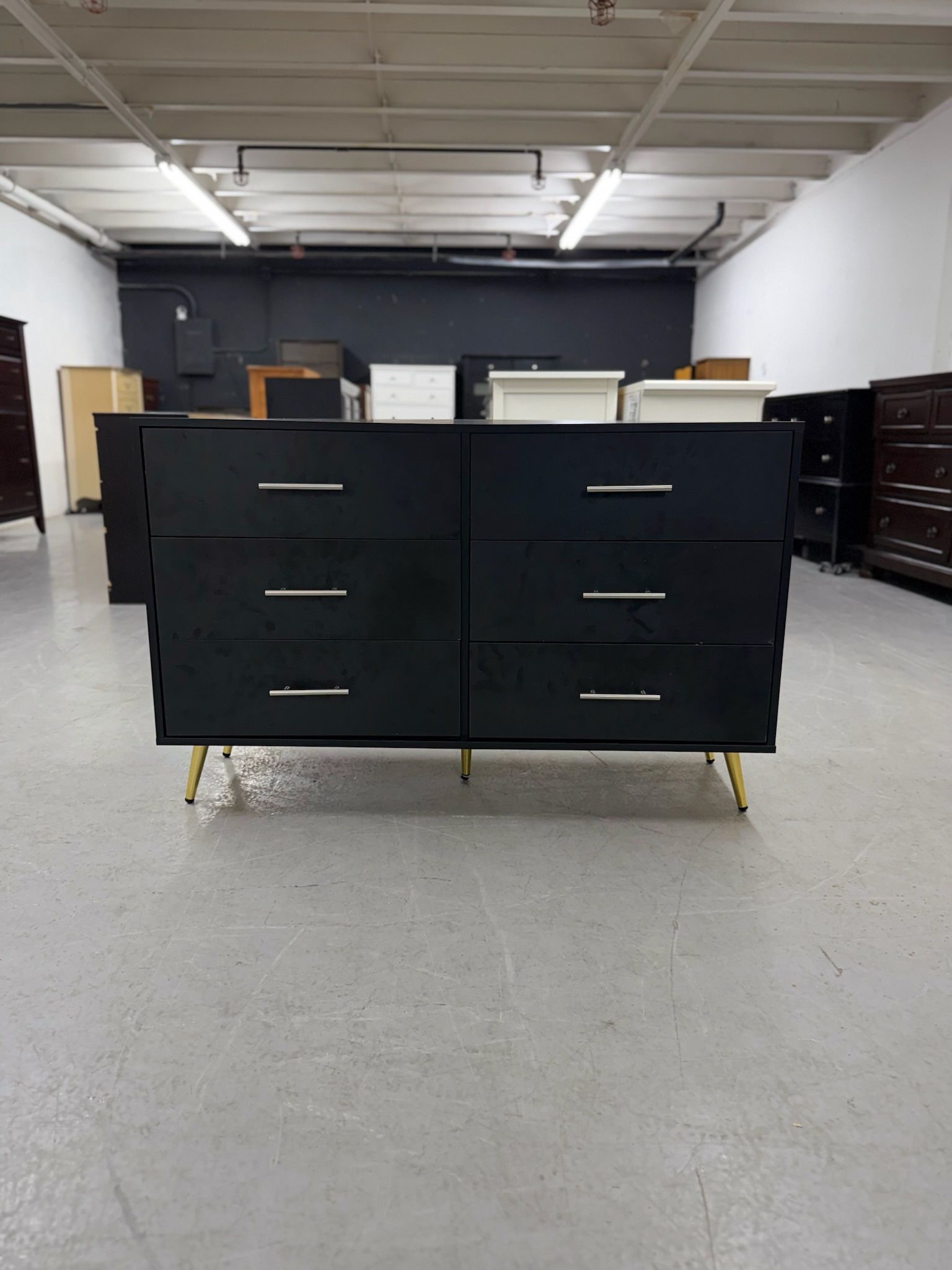 Black & Gold 6 Drawer Dresser