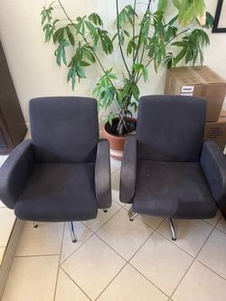 Mid-Century Modern 5 Star Swivel Upholstered Lounge Chairs