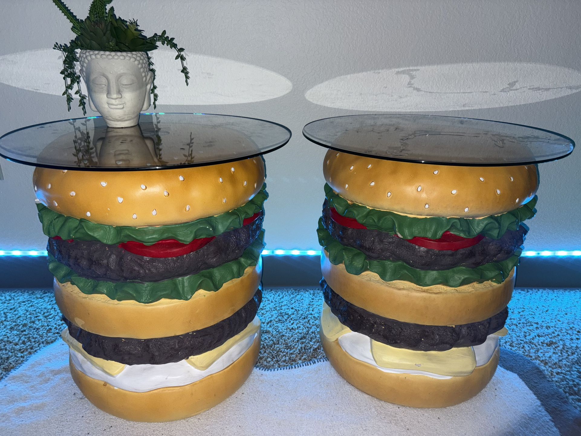 Two Burger Side Tables