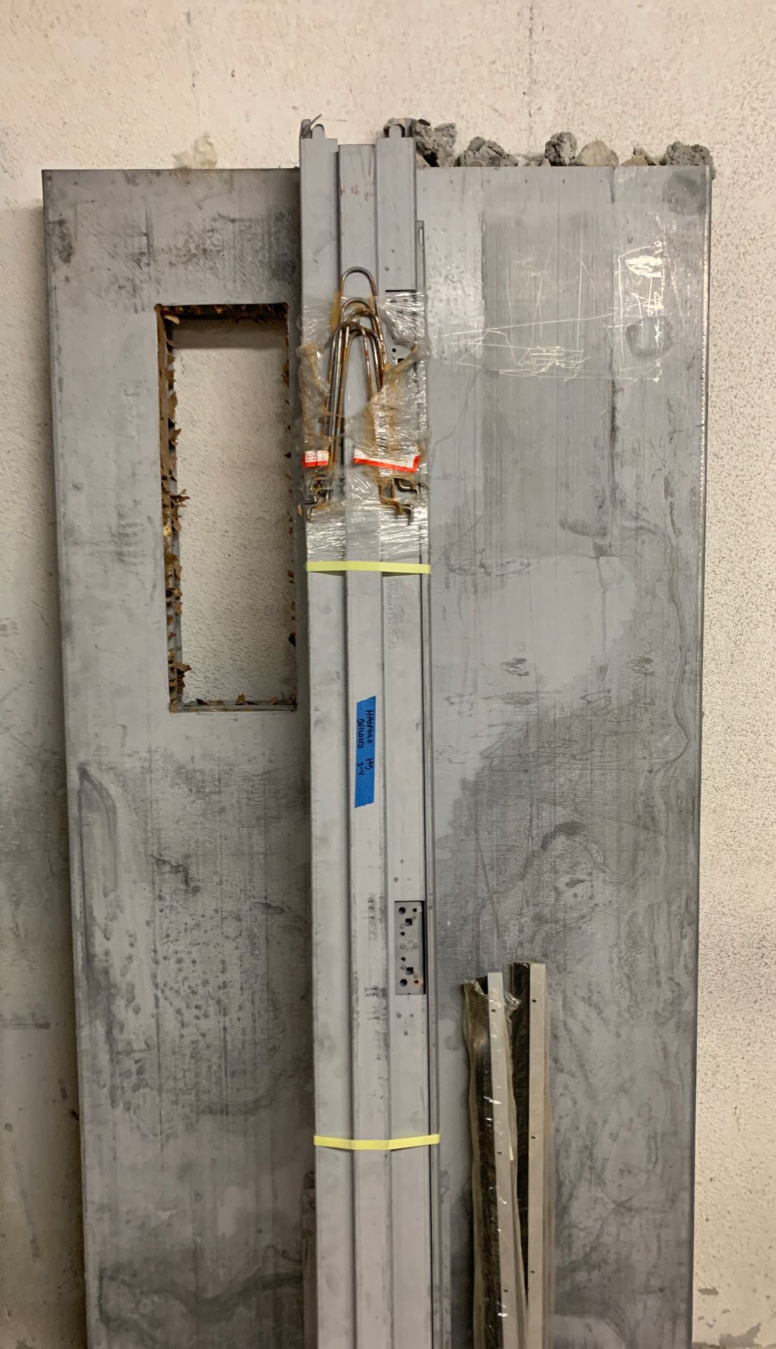 Steel fire rated double doors.