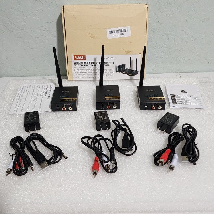 1Mii 3-in-1 2.4GHz Wireless Audio 1-Transmitter and 2-Receiver - Model RT5066