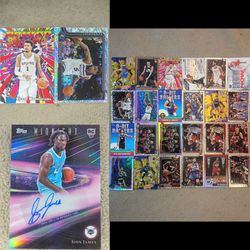 27 Total Cards For 35 (1.29 Each) Sion James Rookie Auto + Wemby Insert + Ant Sandglitter + 24 2025-26 Topps Cards (Read Description)