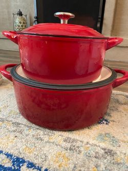 Set of 2 Red Tramontina Cooking Pots