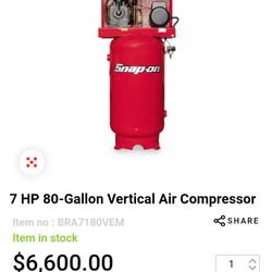 Snap On 80 Gallon Air Compressor