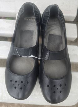 Dansko Black Leather Mary Jane Ballet Wedges Size 7