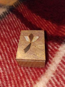 Small Stone Trinket Box with Inlay Design