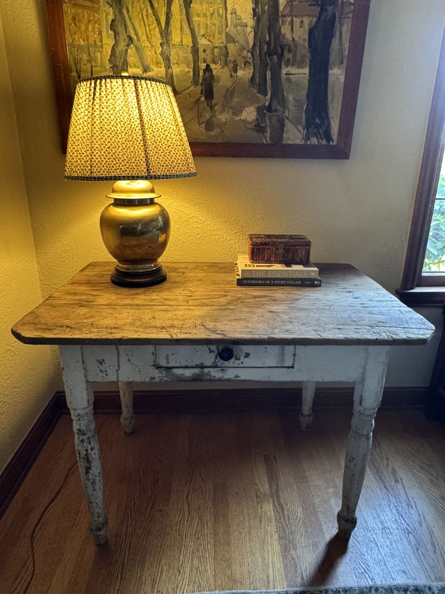 Rustic Small Antique Pine Farm Table