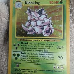 Vintage Holographic Nidoking Pokemon Card 
