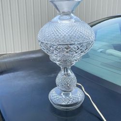 Waterford Crystal Hurricane Lighted Lamp - Signed  / Etched Waterford TODAY ONLY $85.00