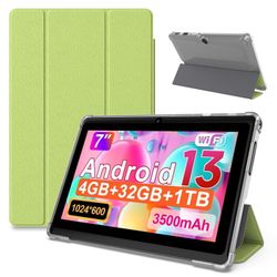 🔥new inbox🔥7 inch Android Tablet with Case, 4GB RAM+32GB ROM, Quad-Core, HD Display, Wifi 6, 3500mAh, Dual Camera,